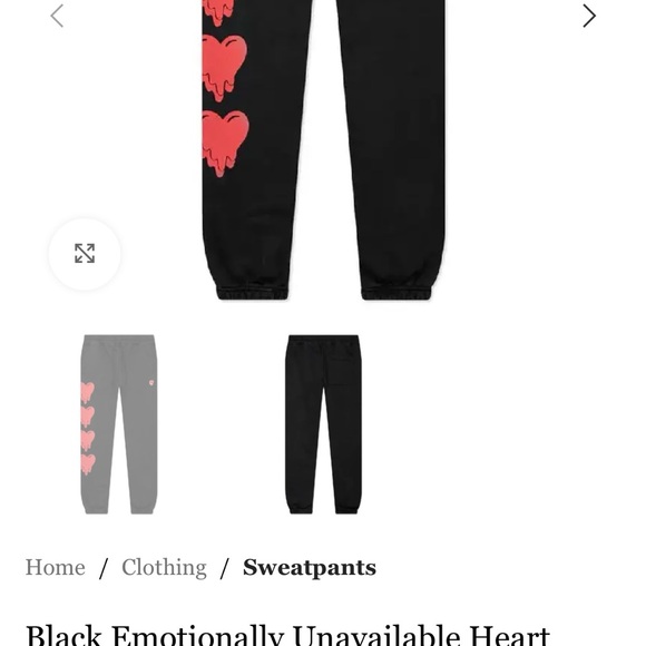 Black emotionally unavailable sweatpants - Picture 1 of 3